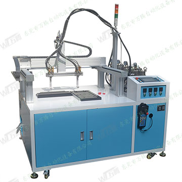 防水電源灌膠機紅黑極柱膠雙路雙組份滴膠機