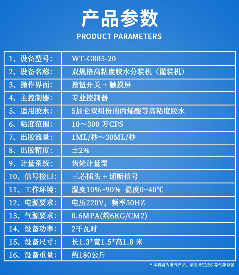 AB膠水雙規(guī)格分裝機(jī)